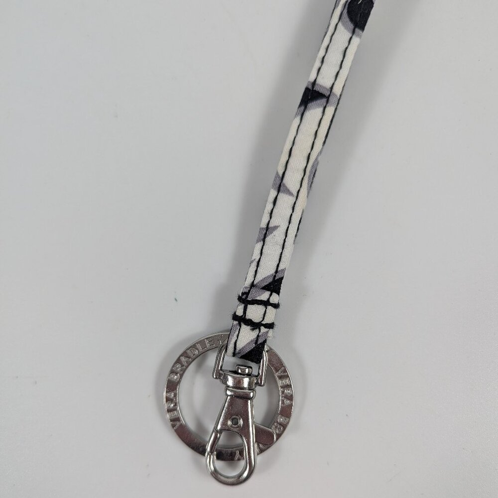 Vera Bradley Black & White Lanyard Keychain